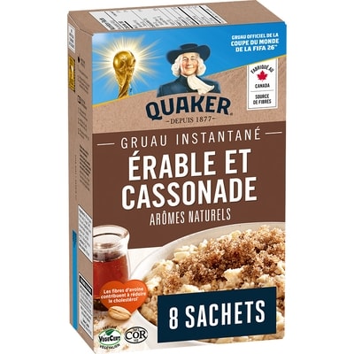Quaker Gruau instantané Saveur Érable et cassonade 344 g, 1,10 $/100g