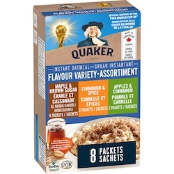 Quaker Flavour Variety Instant Oatmeal 314 g, $1.21/100g
