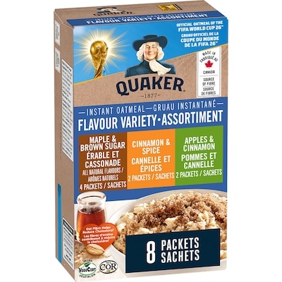 Quaker Flavour Variety Instant Oatmeal 314 g, $1.59/100g
