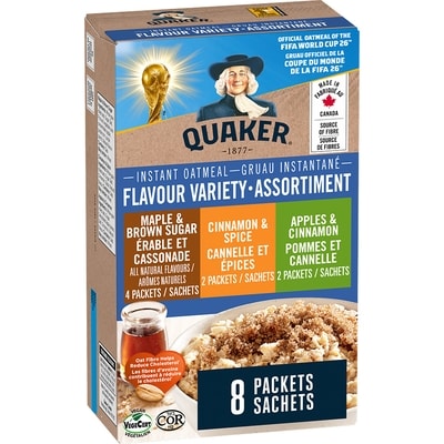 Quaker Instant Oatmeal 3 Flavour Variety Pack 314 g, $1.21/100g