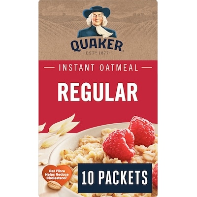 Quaker Regular Instant Oatmeal 280 g, $1.60/100g