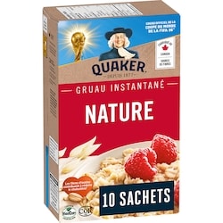 Quaker Gruau instantané Nature 280 g, 1,35 $/100g