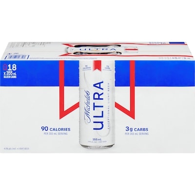 Michelob Michelob Ultra 18 Can (ID required at pick-up) 18x355.0 ml, $0.53/100ml