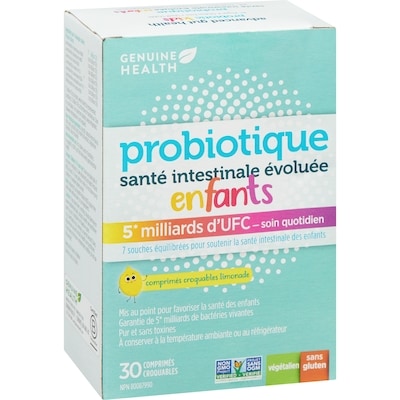 santé intestinale évoluée probiotique pour enfants, saveur de limonade, 5 milliards d'UFC