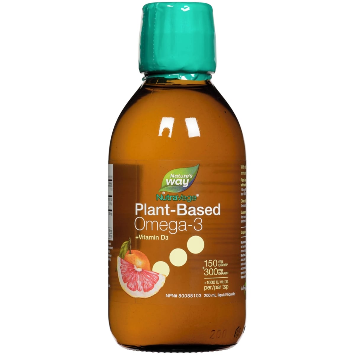 Nature's Way NutraVege, Omega 3 Vitamin D, Plant Based Liquid 200 mL 200 ml, $20.00/100ml