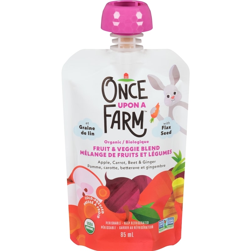 Once Upon a Farm Apple, Carrot, Beet with Ginger & Flax - 85 ml