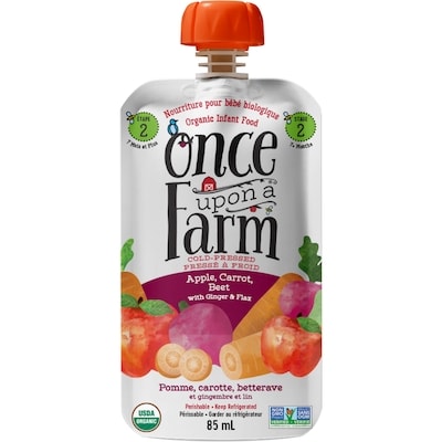 Once Upon a Farm Pomme, carotte, betterave et gingembre et lin 85 ml, 4,69 $/100ml