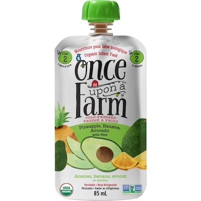 Once Upon a Farm Ananas, banane, avocat et menthe 85 ml, 4,69 $/100ml