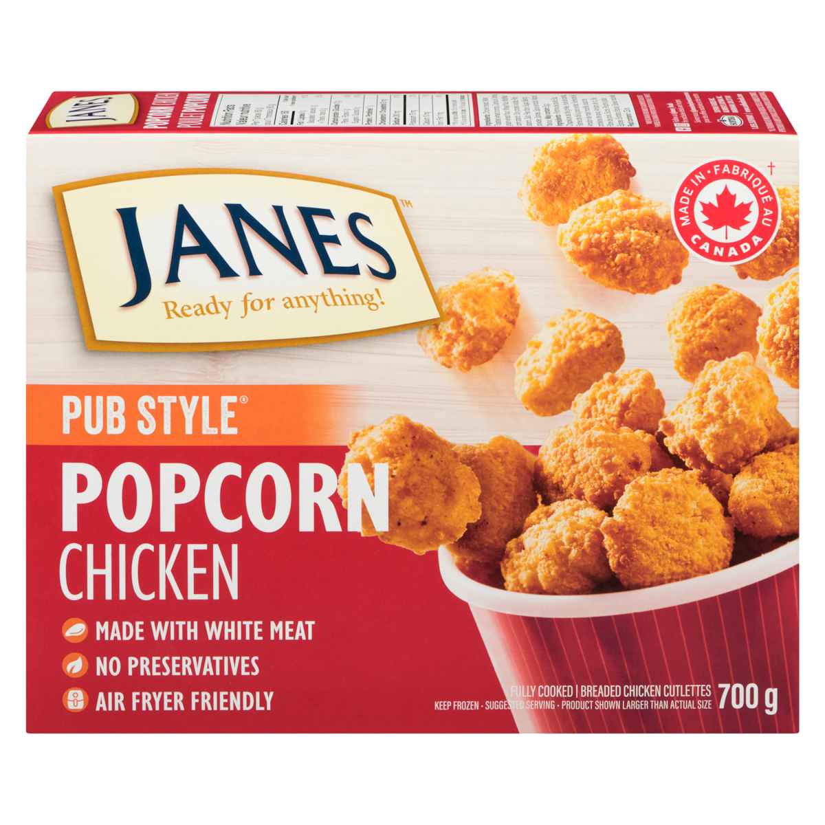 Janes Popcorn Chicken, Fully Cooked