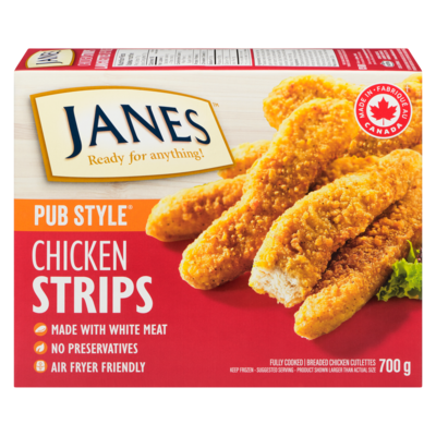 Janes Pub Style Chicken Strips, Fully Cooked 700 g, $1.86/100g