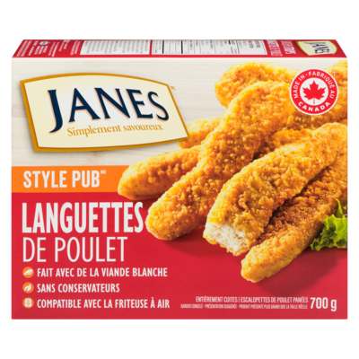 Janes Languettes de poulet style pub, entièrement cuites 700 g, 1,86 $/100g