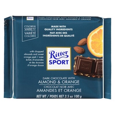 Ritter Sport Dark Chocolate With Almond & Orange 100 g, $3.79/100g