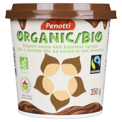 Penotti Tartinade biologique cacao et noisettes 350 g, 2,00 $/100g