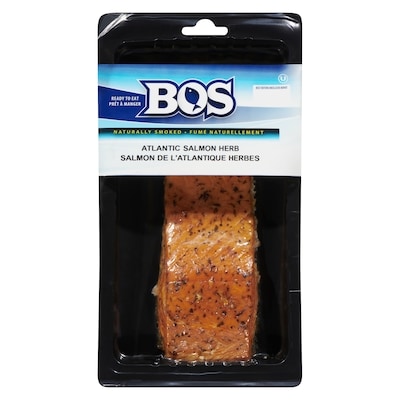 Bos Saumon de l’Atlantique fumé naturellement BOS aux agrumes et herbes 125 g, 7,19 $/100g
