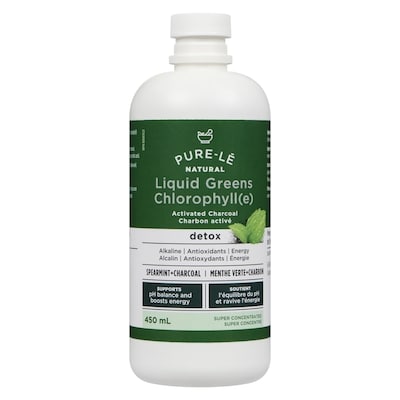 Pure Le Natural chlorophylle au charbon activé, menthe 450 ml, 5,00 $/100ml