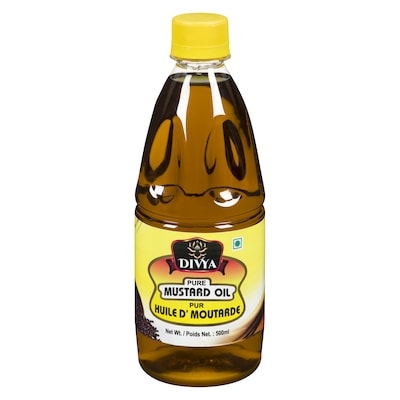 Divya Pure Mustard Oil 500 ml, $0.90/100ml