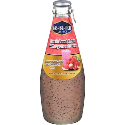 Casablanca Basil Seed Drink with Lychee Flavor 290 ml, $0.44/100ml