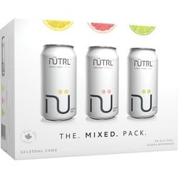 Nutrl NUTRL, Vodka Soda Mixed Pack, 12 Cans (ID required at pick-up) 12x355.0 ml, $0.82/100ml