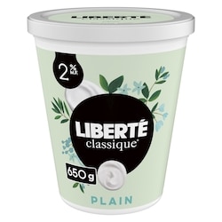 Liberte Classique 2% Smooth Traditional Yogurt, Plain 650 g, $1.00/100g