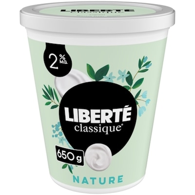 Liberté Yogourt traditionnel onctueux Classique 2 %, nature 650 g, 0,54 $/100g