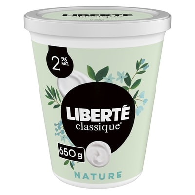 Liberté Yogourt traditionnel onctueux Classique 2 %, nature 650 g, 1,00 $/100g