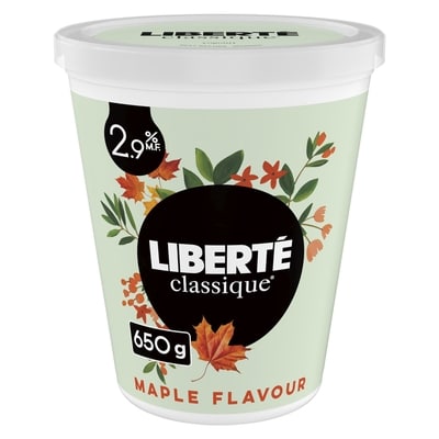 Liberte Classique Maple Yogurt 2.9% 650 g, $0.50/100g