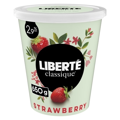 Liberte Classique 2.9% Smooth Traditional Yogurt, Strawberry 650 g, $0.74/100g