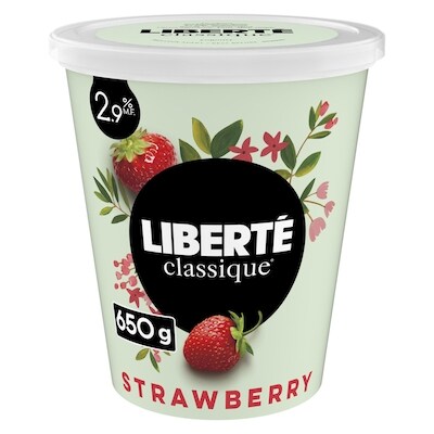 Liberte Classique 2.9% Smooth Traditional Yogurt, Strawberry 650 g, $1.00/100g