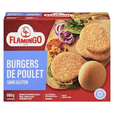 Flamingo Burger de poitrine de poulet pané 600 g, 2,08 $/100g