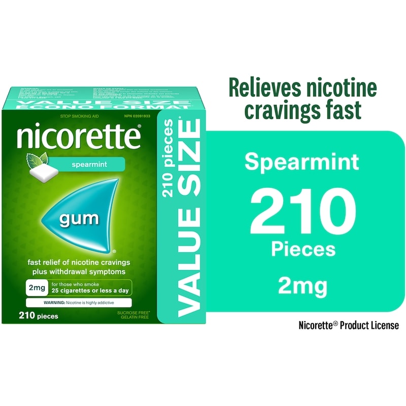 Nicotine Gum, 2mg, Spearmint