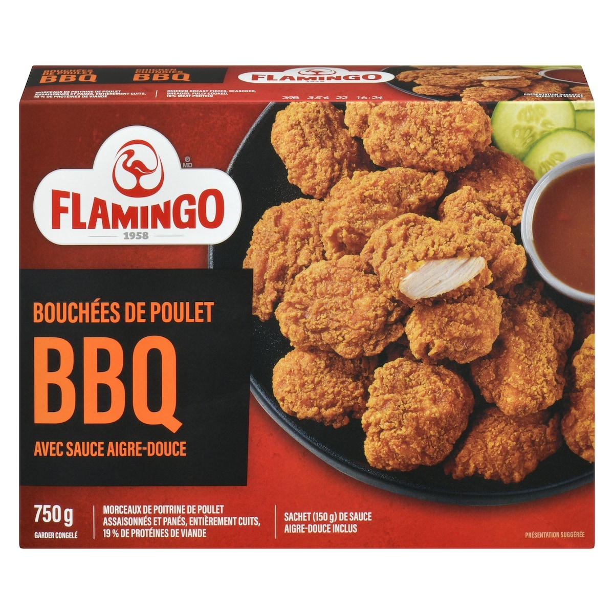 Flamingo Morceaux de poulet pané BBQ 750 g, 2,20 $/100g
