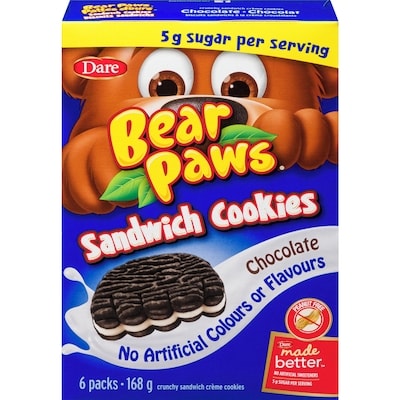 Dare Bear Paws Sandwich Cookies Chocolate 168 g, $2.38/100g