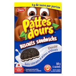 Dare Les Pattes d’ours Biscuits sandwichs chocolat 168 g, 1,49 $/100g
