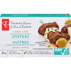 le Choix du Président Huîtres d'aquaculture responsable fumées entières dans l’huile de tournesol 85 g, 2,94 $/100g