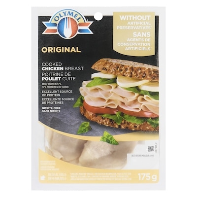 Olymel Cooked Chicken Breast Original 175 g, $4.00/100g