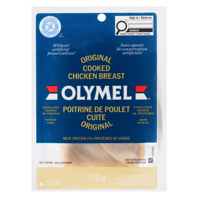 Olymel Cooked Chicken Breast Original 175 g, $4.00/100g