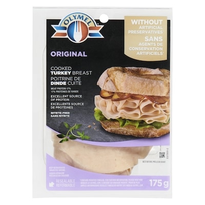 Olymel Cooked Turkey Breast Original 175 g, $4.00/100g