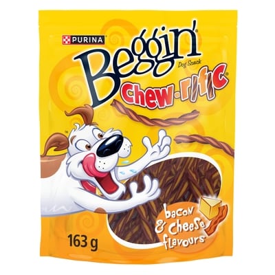 Purina Beggin' Chew-rific Dog Treats Bacon and Cheese 163 g, $2.45/100g
