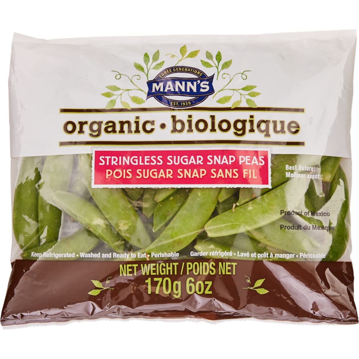 null Organic Sugar Snap Peas 170 g, $2.64/100g