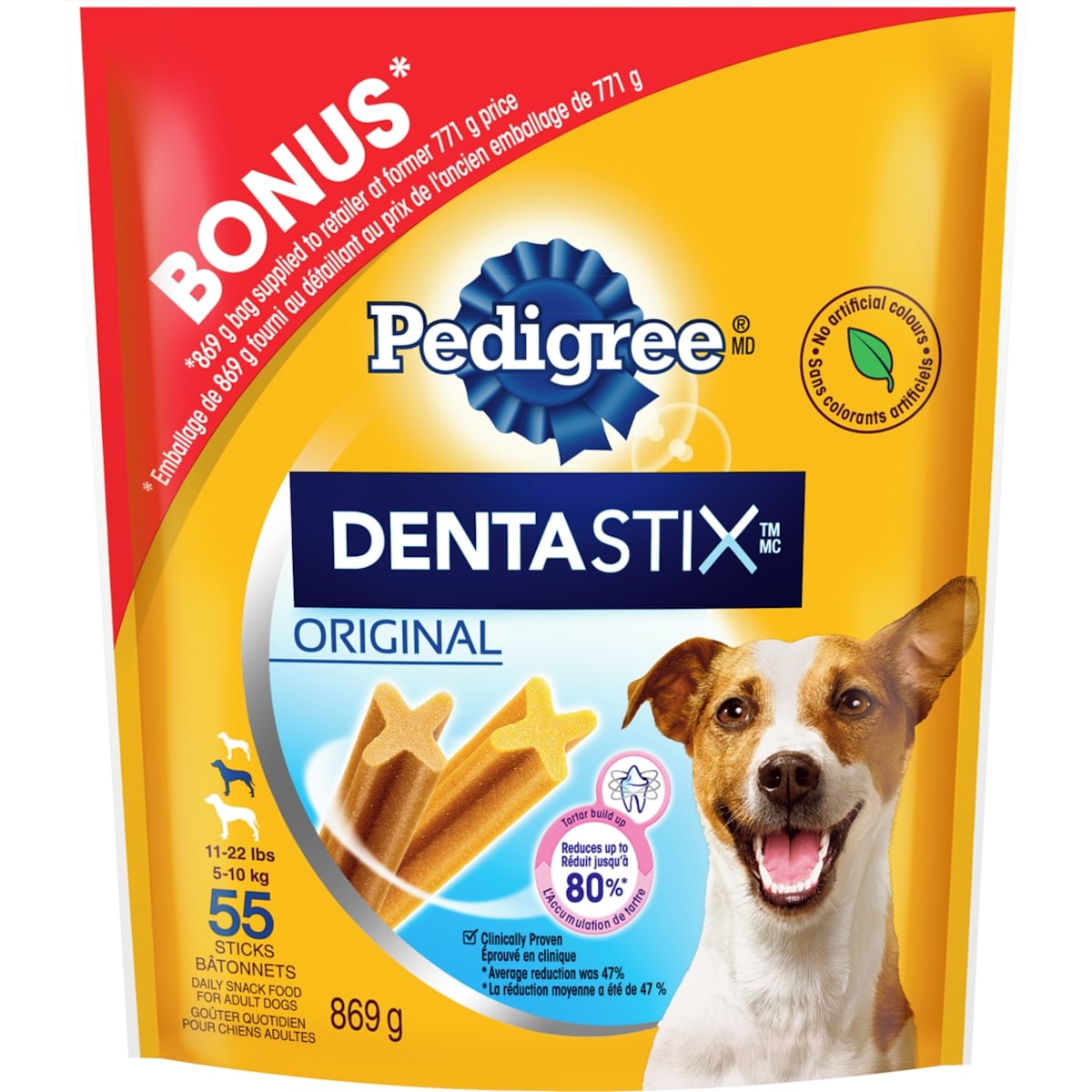 Pedigree Dentastix Oral Care Original Adult Dog Treats For Small Breeds 869 g, $2.19/100g