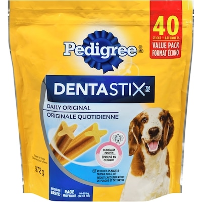 Pedigree Dentastix Oral Care Original Adult Dog Treats For Medium Breeds 972 g, $1.95/100g