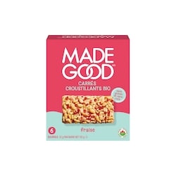 Made Good Carrés croustillants aux fraises Boîte de 6 barres 132 g, 3,03 $/100g