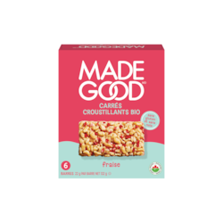 Made Good Carrés croustillants aux fraises Boîte de 6 barres 132 g, 3,03 $/100g