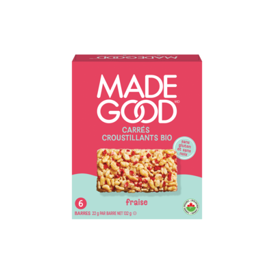 Made Good Carrés croustillants aux fraises 132 g, 3,03 $/100g