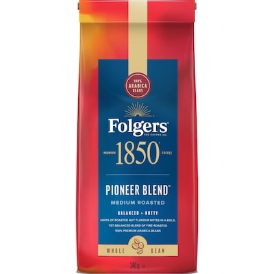 1850 Coffee, Whole Bean  Pioneer Blend Medium Roast  340 g, $3.82/100g