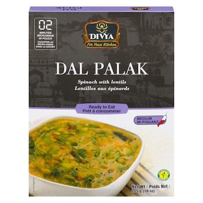 Divya Spinach With Lentils Dal Palak Medium  285 g, $0.70/100g