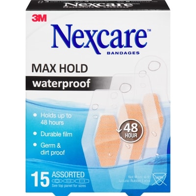 Nexcare Max Hold Waterproof Bandages 15 ea, $0.40/1ea