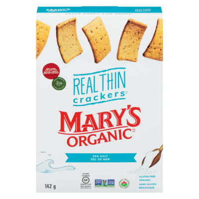 Marys Crackers Real Thin Organic Crackers Sea Salted 142 g, $4.93/100g