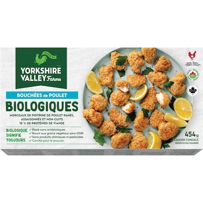 Yorkshire Valley Farms Bouchées de poulet biologique 454 g, 2,86 $/100g