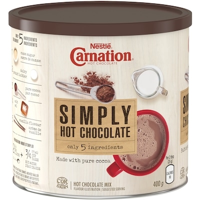 Carnation Simply Hot Chocolate, Canister 400 g, $1.75/100g